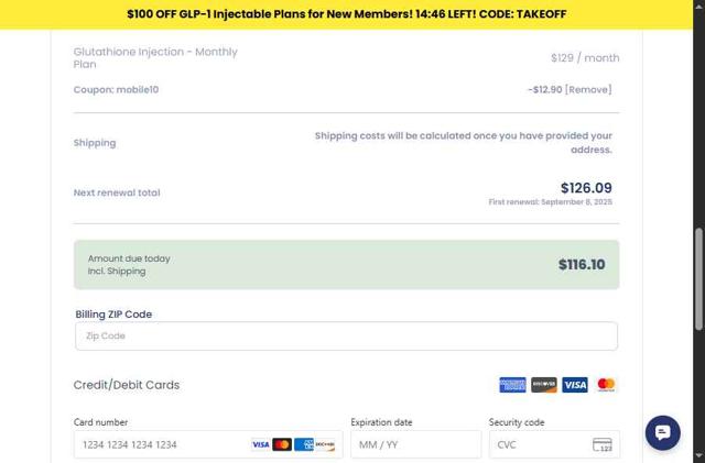 bmiMD checkout page showing bmiMD coupon code box | Screenshot taken by SimplyCodes community member on Aug 8, 2025