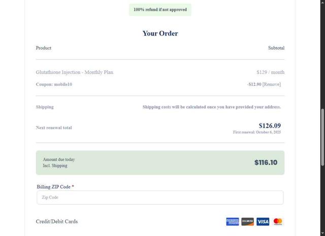 bmiMD checkout page showing bmiMD coupon code box | Screenshot taken by SimplyCodes community member on Sep 6, 2025