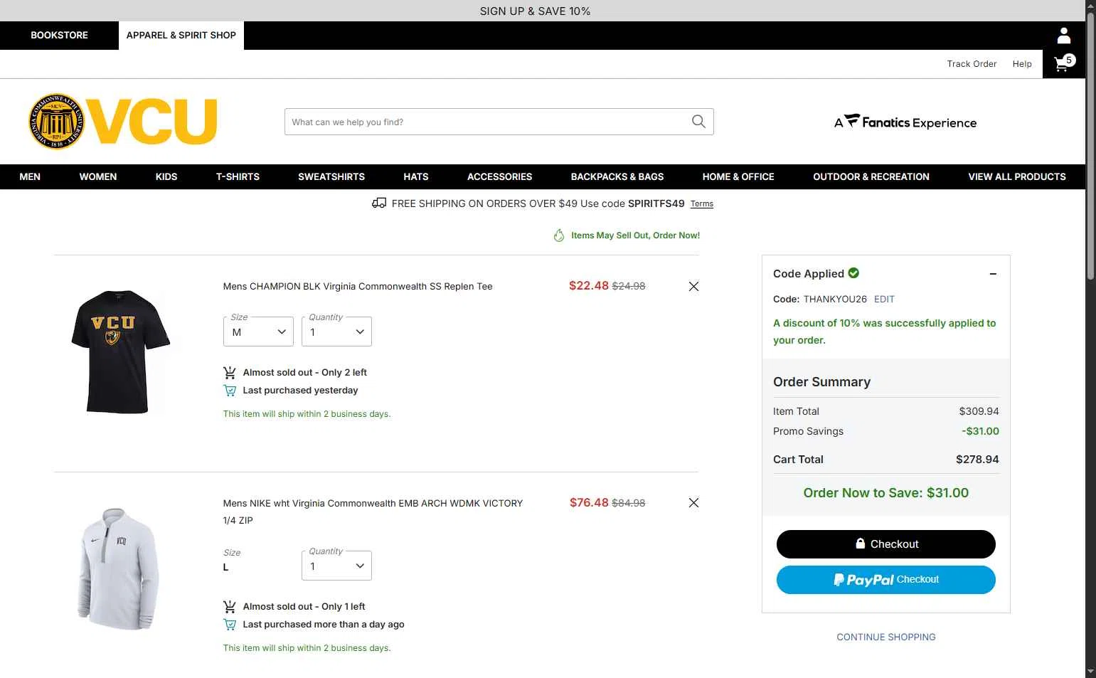 Barnes & Noble College checkout page showing Barnes & Noble College promo code box | Screenshot taken by SimplyCodes community member on Feb 12, 2026