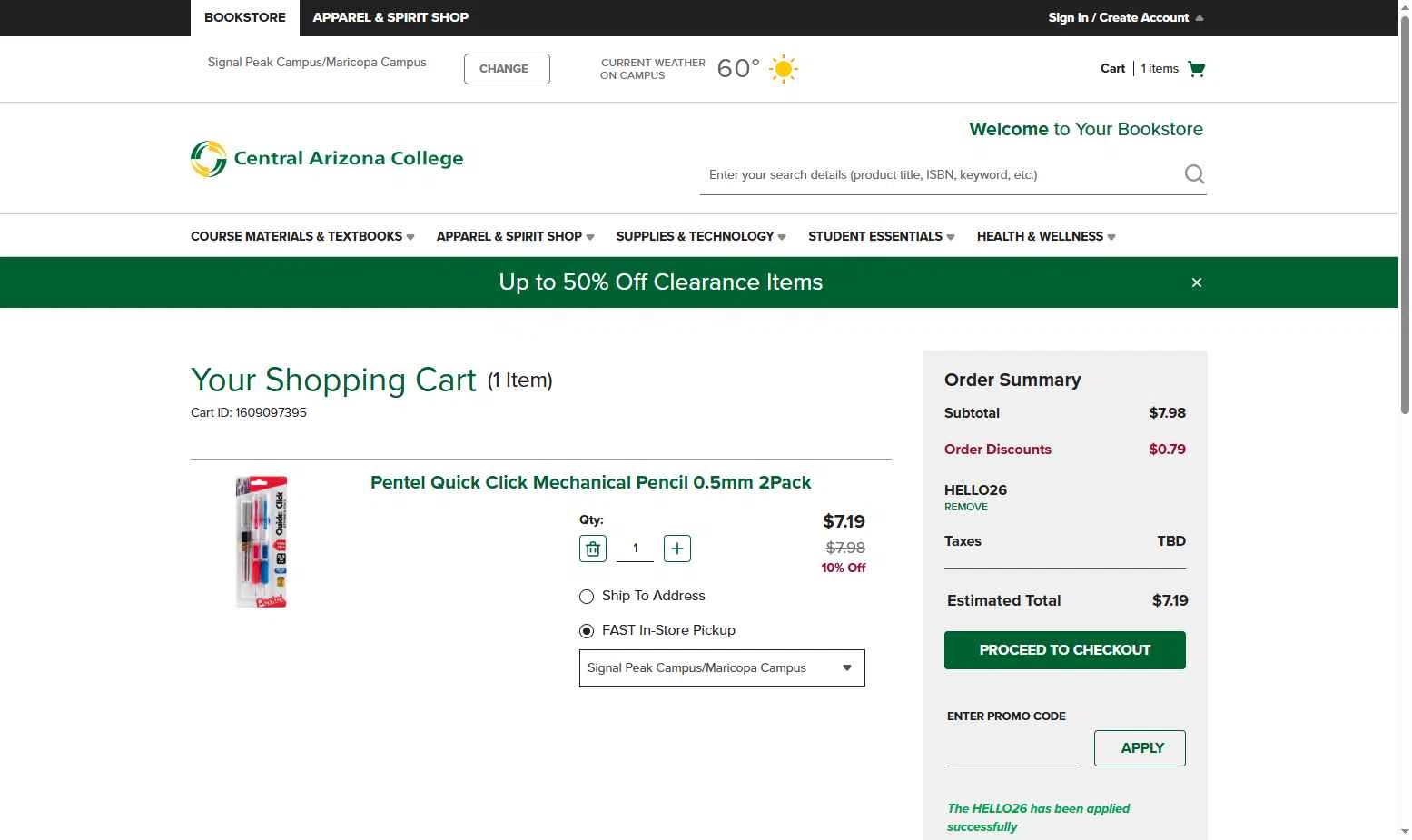 Barnes & Noble College checkout page showing Barnes & Noble College promo code box | Screenshot taken by SimplyCodes community member on Jan 22, 2026