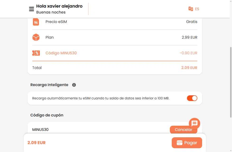 BNESIM checkout page showing BNESIM coupon code box | Screenshot taken by SimplyCodes community member on Jan 19, 2026