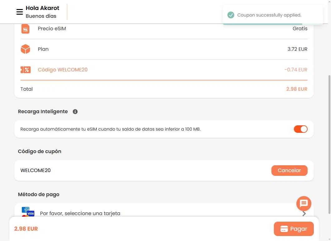 BNESIM checkout page showing BNESIM coupon code box | Screenshot taken by SimplyCodes community member on Jan 15, 2026