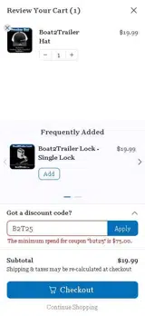 B2T25 coupon verification screenshot