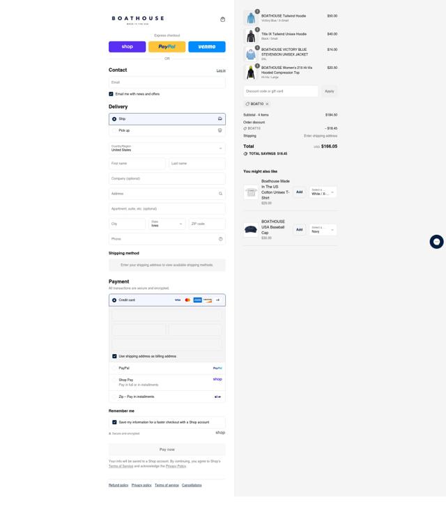Boathouse Sports checkout page showing Boathouse Sports promo code box | Screenshot taken by SimplyCodes community member on Sep 8, 2025