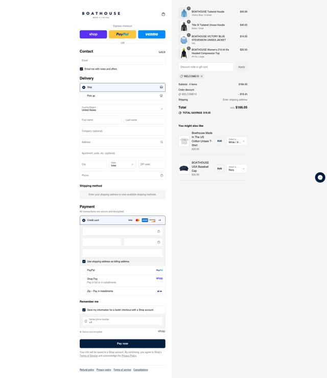 Boathouse Sports checkout page showing Boathouse Sports promo code box | Screenshot taken by SimplyCodes community member on Sep 8, 2025