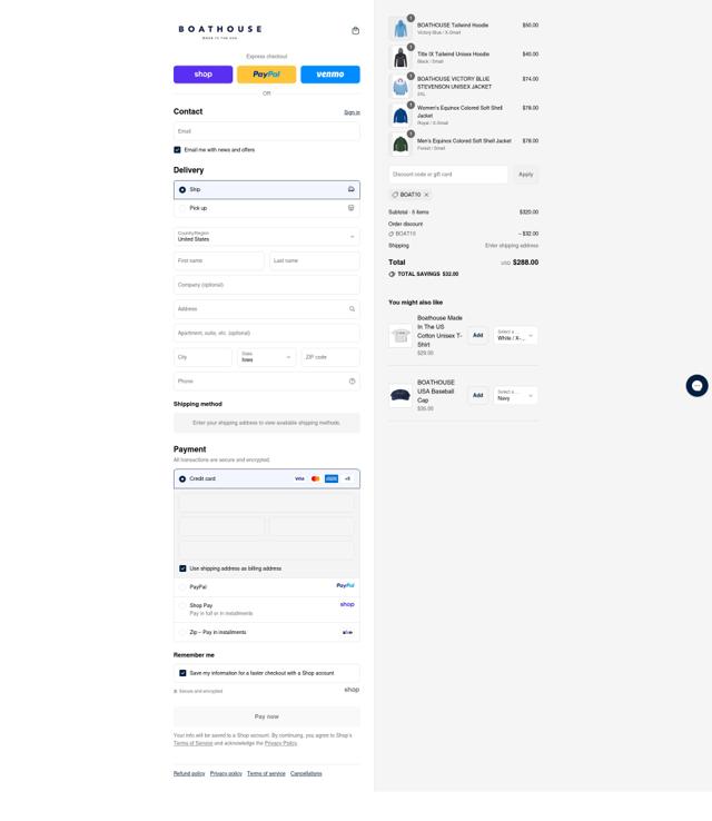 Boathouse Sports checkout page showing Boathouse Sports promo code box | Screenshot taken by SimplyCodes community member on Sep 12, 2025