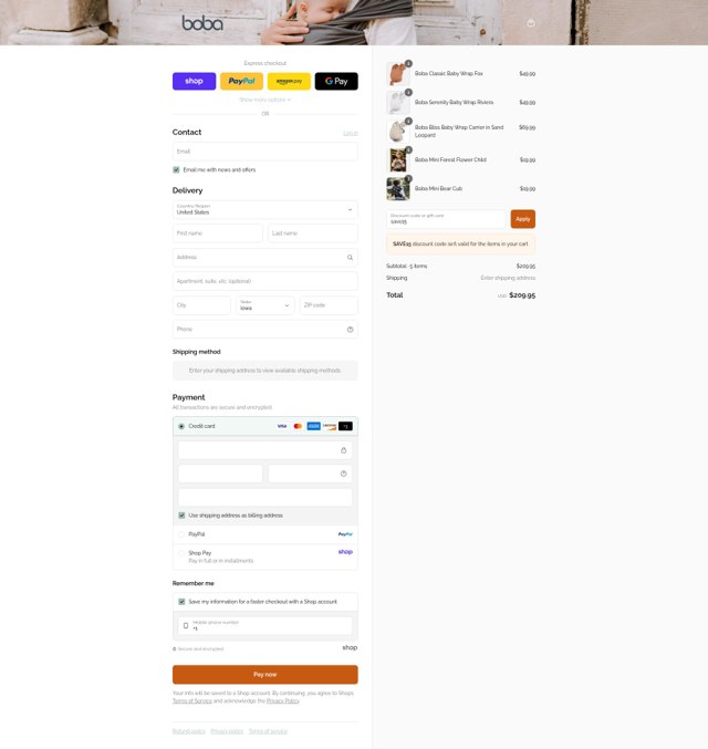 Boba Inc. checkout page showing Boba Inc. promo code box | Screenshot taken by SimplyCodes community member on Sep 3, 2025