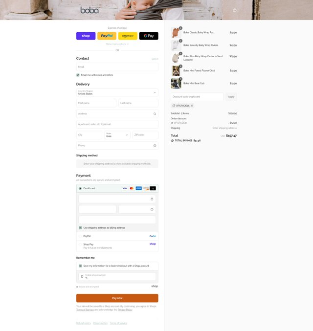 Boba Inc. checkout page showing Boba Inc. promo code box | Screenshot taken by SimplyCodes community member on Aug 30, 2025