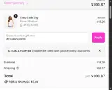 ActuallySuperb coupon verification screenshot