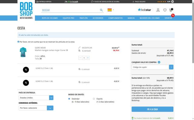 BobShop checkout page showing BobShop discount code box | Screenshot taken by SimplyCodes community member on Jul 16, 2025