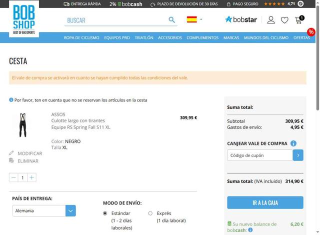 BobShop checkout page showing BobShop discount code box | Screenshot taken by SimplyCodes community member on Sep 10, 2025