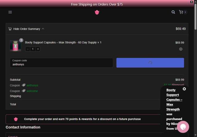 Bodied by Bella checkout page showing Bodied by Bella discount code box | Screenshot taken by SimplyCodes community member on Sep 11, 2025