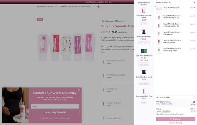 Bodied by Bella checkout page showing Bodied by Bella discount code box | Screenshot taken by SimplyCodes community member on Sep 11, 2025