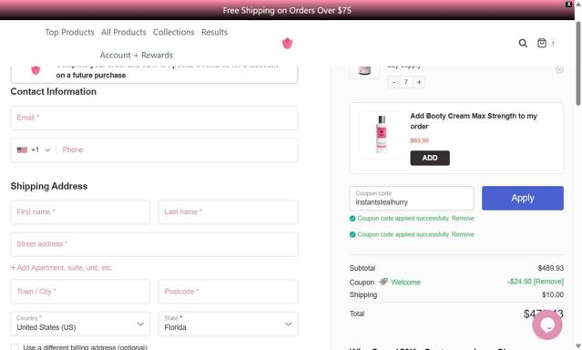 Bodied by Bella checkout page showing Bodied by Bella discount code box | Screenshot taken by SimplyCodes community member on Sep 10, 2025