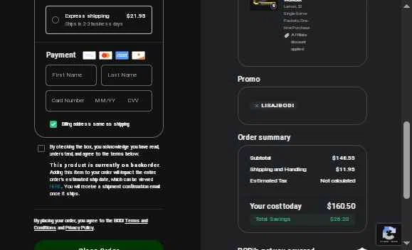 BODi US checkout page showing BODi US promo code box | Screenshot taken by SimplyCodes community member on Feb 12, 2026