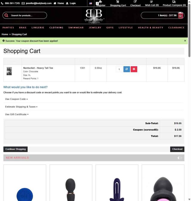 Body Body checkout page showing Body Body promo code box | Screenshot taken by SimplyCodes community member on Aug 10, 2025