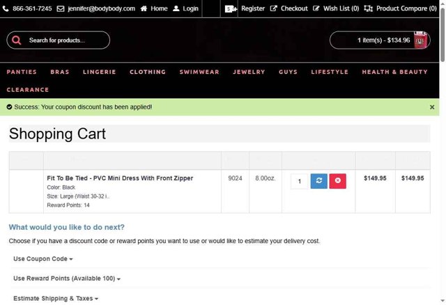 Body Body checkout page showing Body Body promo code box | Screenshot taken by SimplyCodes community member on Sep 5, 2025