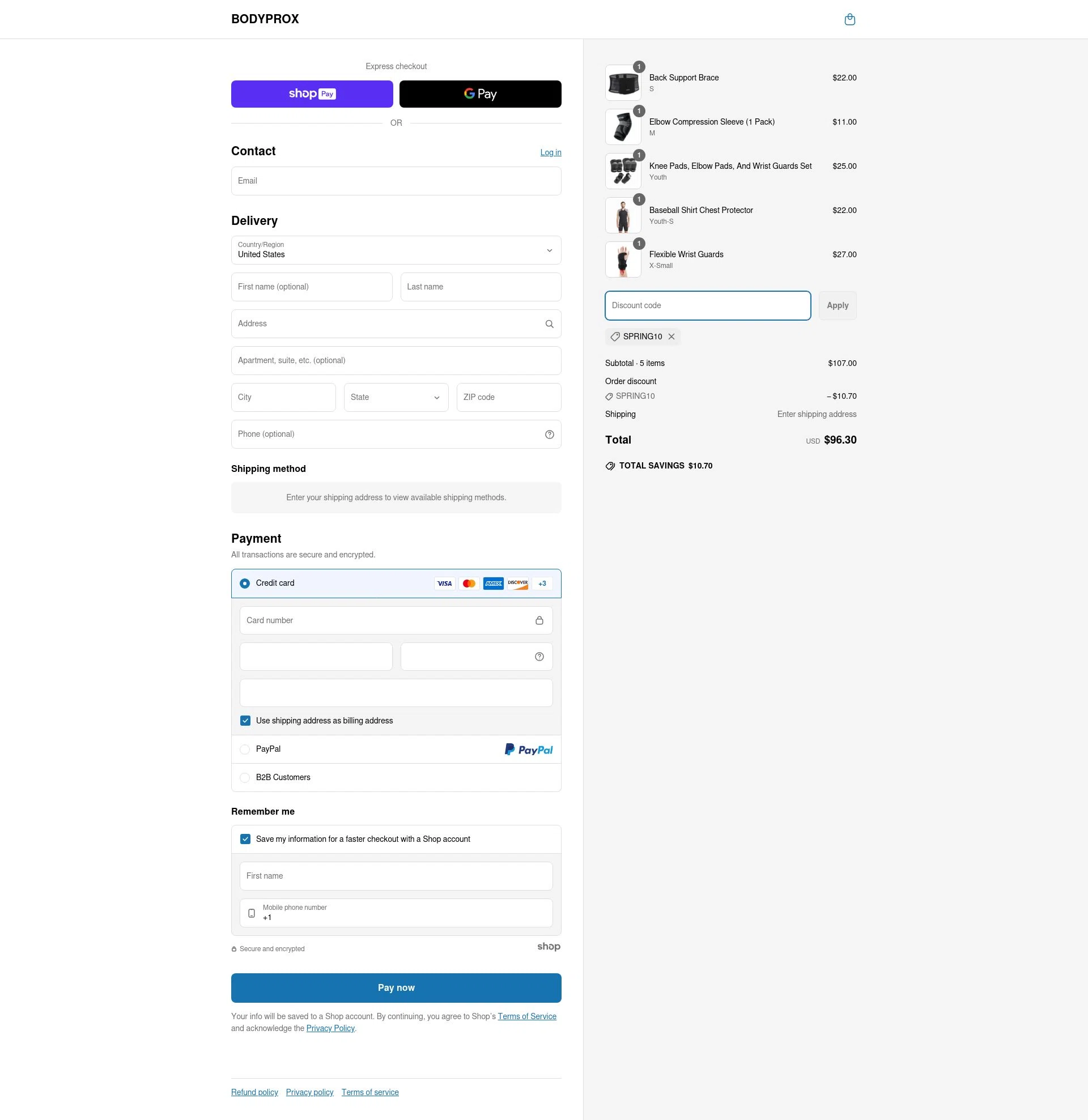 BODYPROX checkout page showing BODYPROX promo code box | Screenshot taken by SimplyCodes community member on Mar 30, 2025