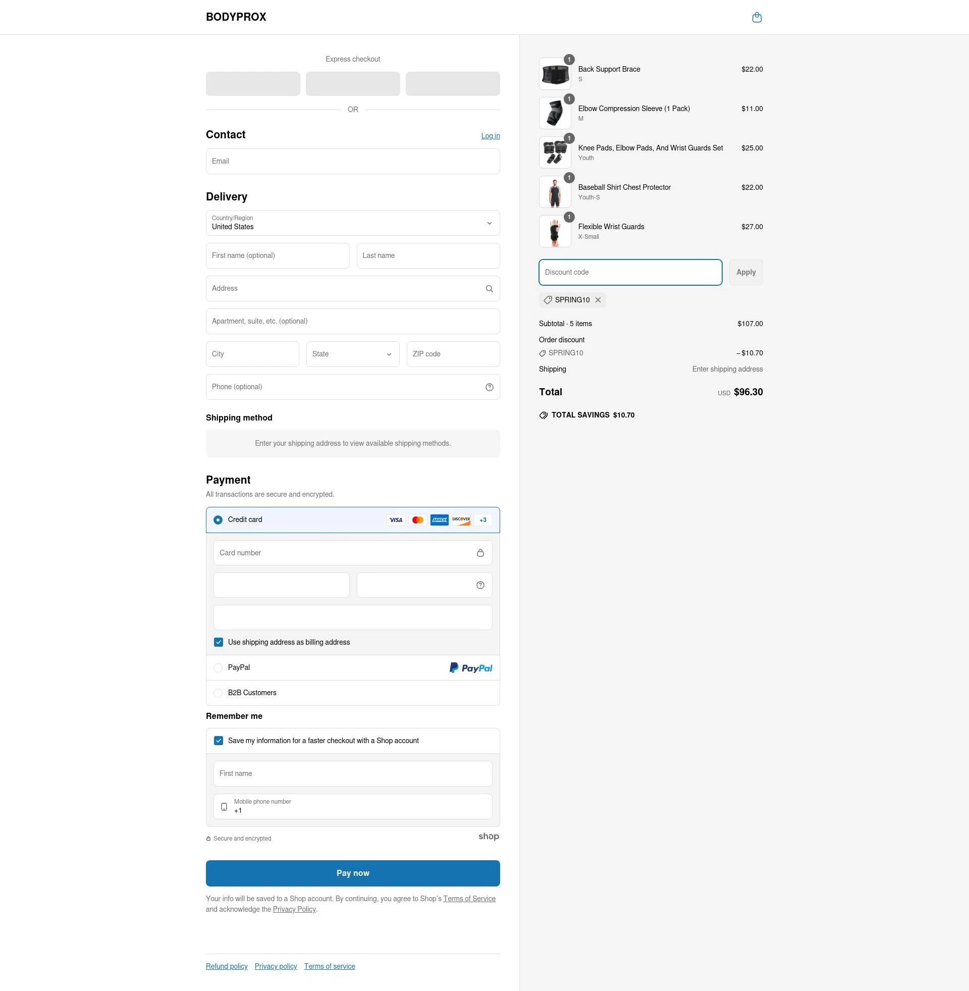 BODYPROX checkout page showing BODYPROX promo code box | Screenshot taken by SimplyCodes community member on Apr 26, 2025