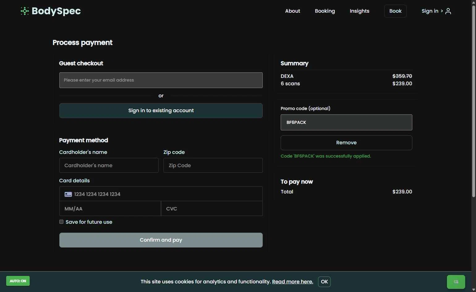 BodySpec checkout page showing BodySpec promo code box | Screenshot taken by SimplyCodes community member on Nov 15, 2025