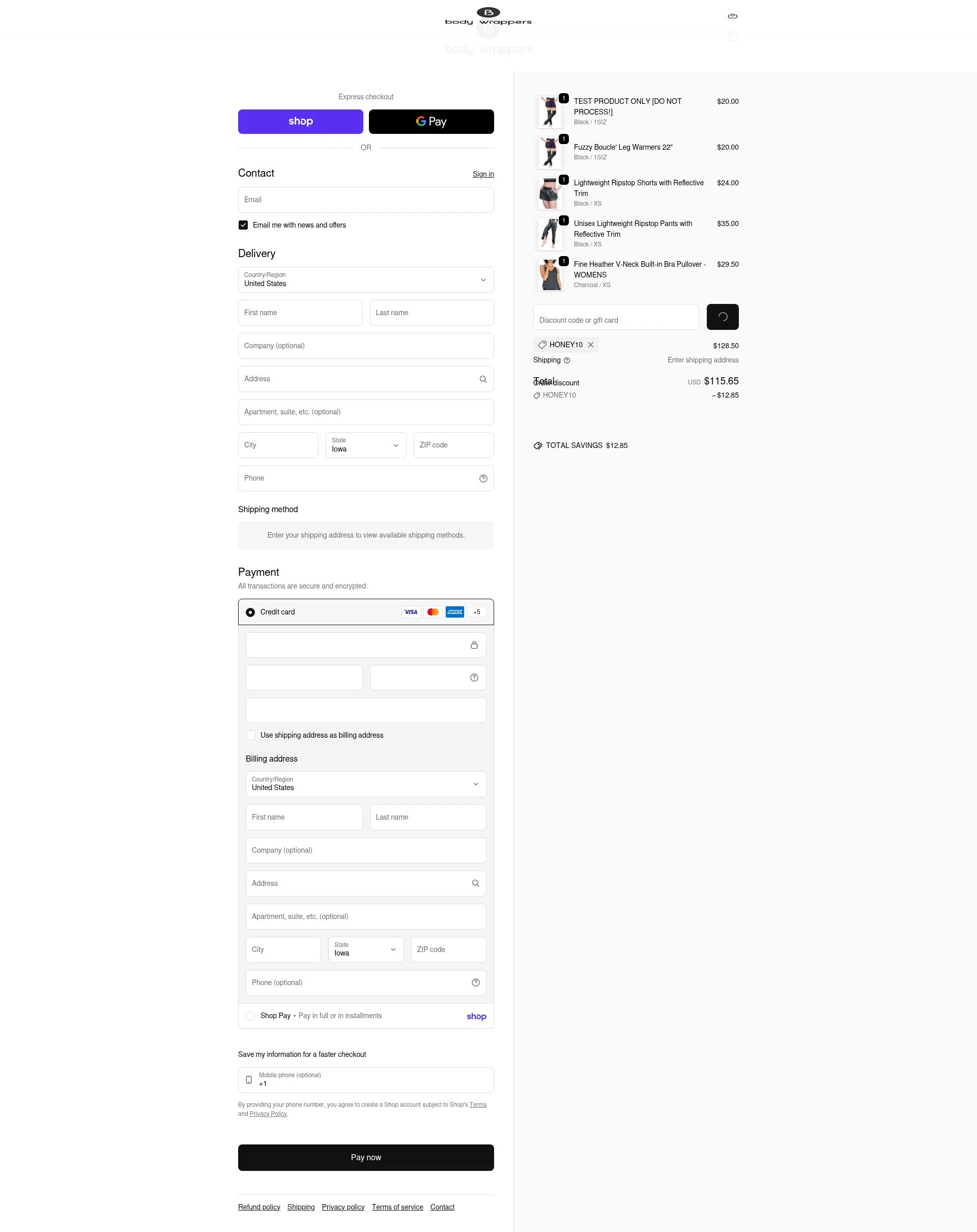Body Wrappers checkout page showing Body Wrappers discount code box | Screenshot taken by SimplyCodes community member on Feb 11, 2026