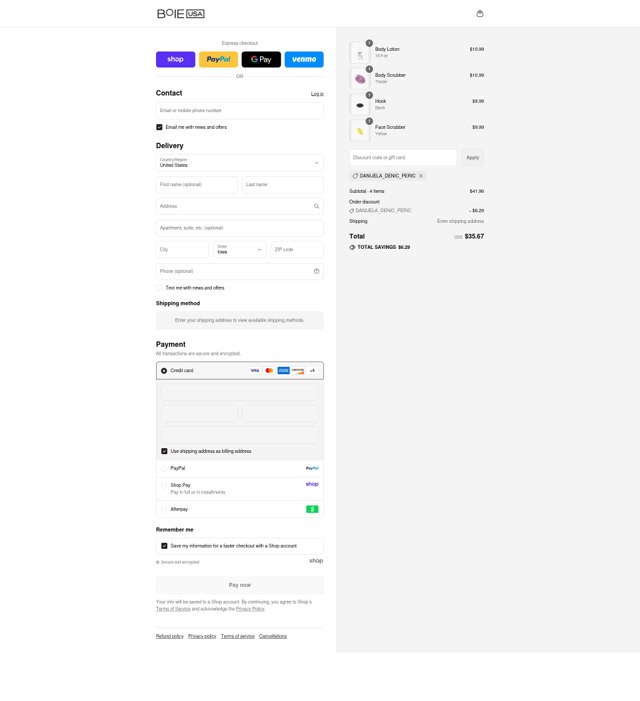 Boie USA checkout page showing Boie USA promo code box | Screenshot taken by SimplyCodes community member on Sep 4, 2025