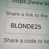 BLONDE25 coupon verification screenshot