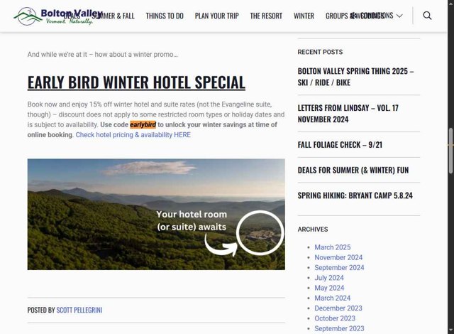 Bolton Valley checkout page showing Bolton Valley promo code box | Screenshot taken by SimplyCodes community member on Sep 5, 2025