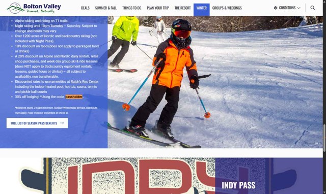 Bolton Valley checkout page showing Bolton Valley promo code box | Screenshot taken by SimplyCodes community member on Aug 24, 2025