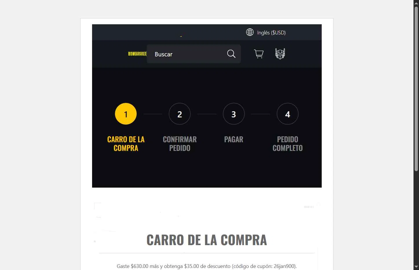 Bombusbee checkout page showing Bombusbee promo code box | Screenshot taken by SimplyCodes community member on Jan 28, 2026