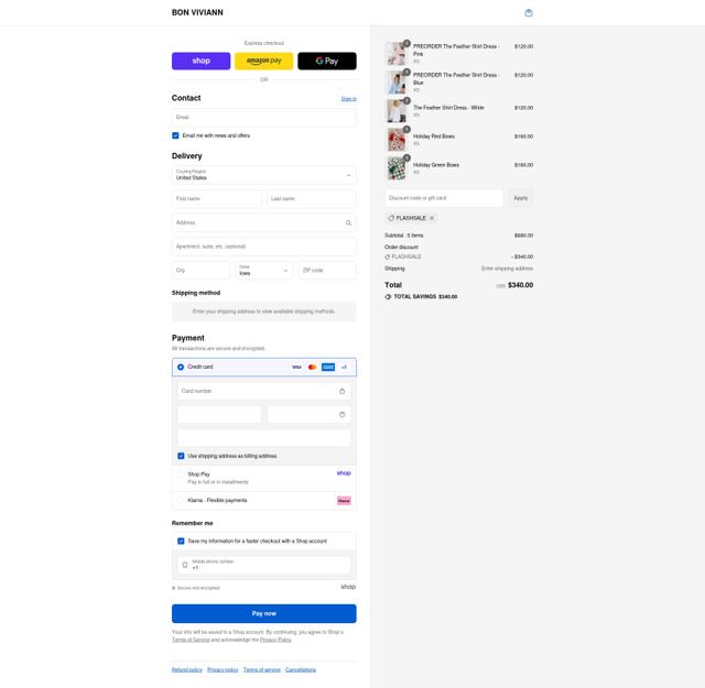 Bon Viviann checkout page showing Bon Viviann promo code box | Screenshot taken by SimplyCodes community member on Sep 12, 2025