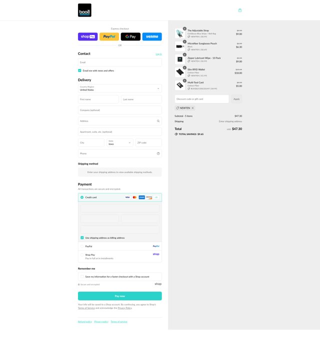 Booe checkout page showing Booe discount code box | Screenshot taken by SimplyCodes community member on Aug 22, 2025