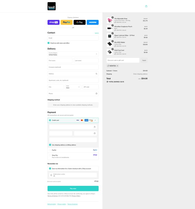 Booe checkout page showing Booe discount code box | Screenshot taken by SimplyCodes community member on Aug 26, 2025