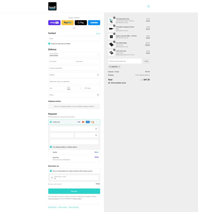 Booe checkout page showing Booe discount code box | Screenshot taken by SimplyCodes community member on Aug 17, 2025