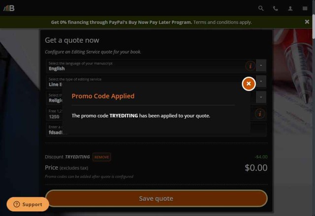 BookBaby checkout page showing BookBaby promo code box | Screenshot taken by SimplyCodes community member on May 25, 2025