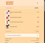 Boost Blenz coupon verification screenshot