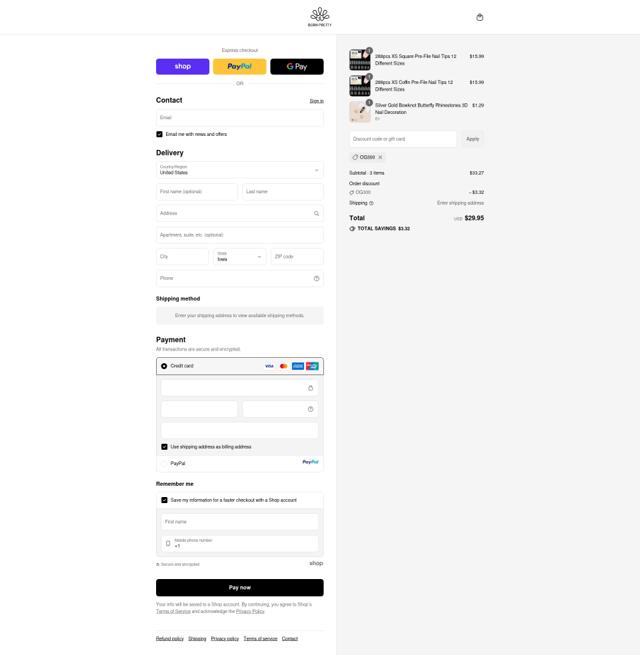 Born Pretty checkout page showing Born Pretty coupon code box | Screenshot taken by SimplyCodes community member on Sep 15, 2025