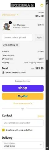Royston coupon verification screenshot