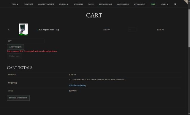 Boston Hemp checkout page showing Boston Hemp coupon code box | Screenshot taken by SimplyCodes community member on Sep 4, 2025