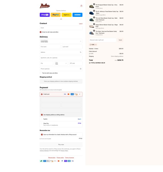 Boston Scally checkout page showing Boston Scally discount code box | Screenshot taken by SimplyCodes community member on Aug 27, 2025