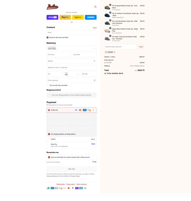 Boston Scally checkout page showing Boston Scally discount code box | Screenshot taken by SimplyCodes community member on Aug 27, 2025
