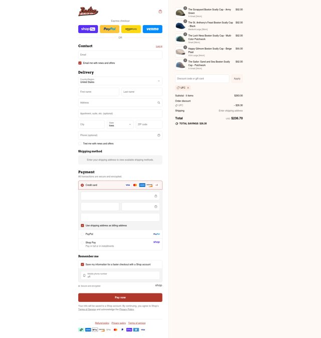 Boston Scally checkout page showing Boston Scally discount code box | Screenshot taken by SimplyCodes community member on Aug 27, 2025