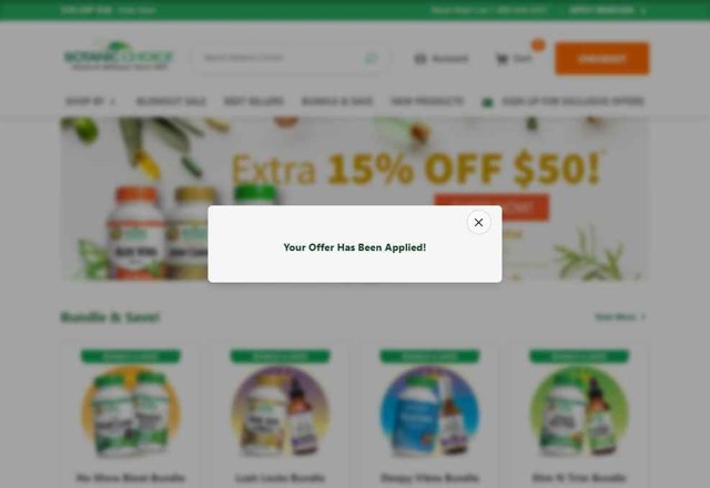 Botanic Choice checkout page showing Botanic Choice promo code box | Screenshot taken by SimplyCodes community member on Jul 18, 2025