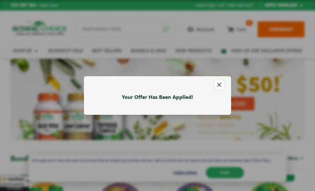 Botanic Choice checkout page showing Botanic Choice promo code box | Screenshot taken by SimplyCodes community member on Jul 18, 2025