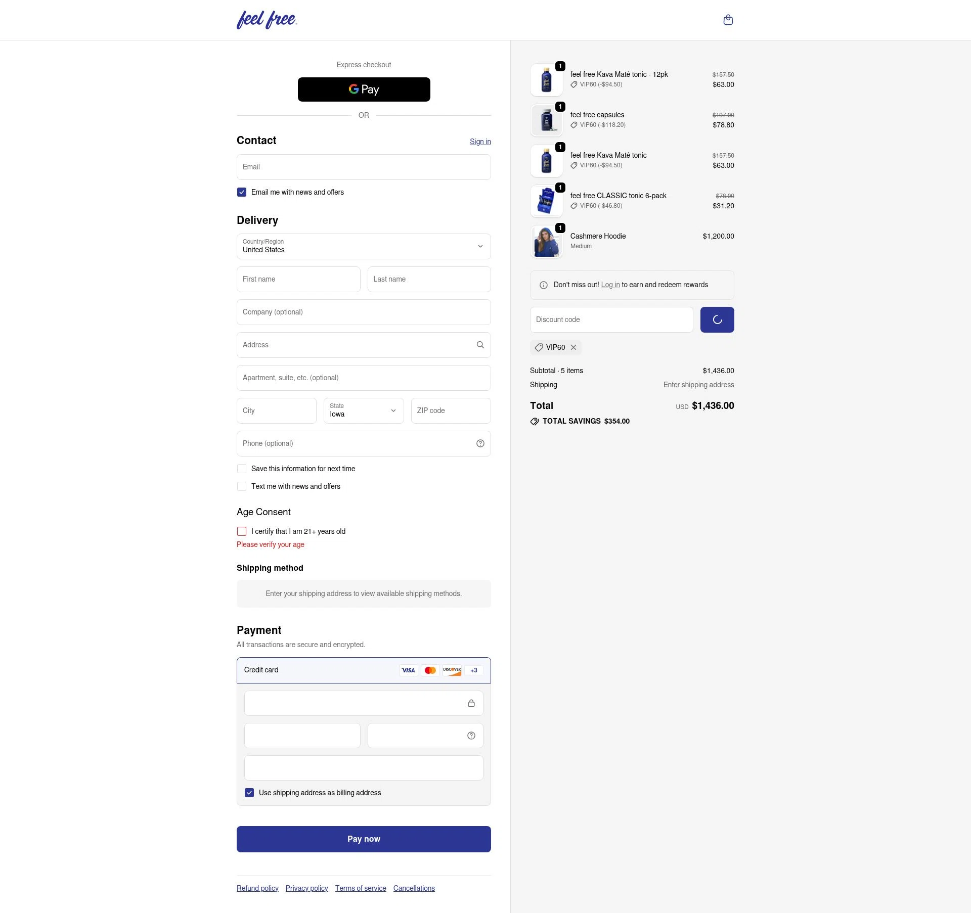 Botanic Tonics checkout page showing Botanic Tonics discount code box | Screenshot taken by SimplyCodes community member on Feb 5, 2026