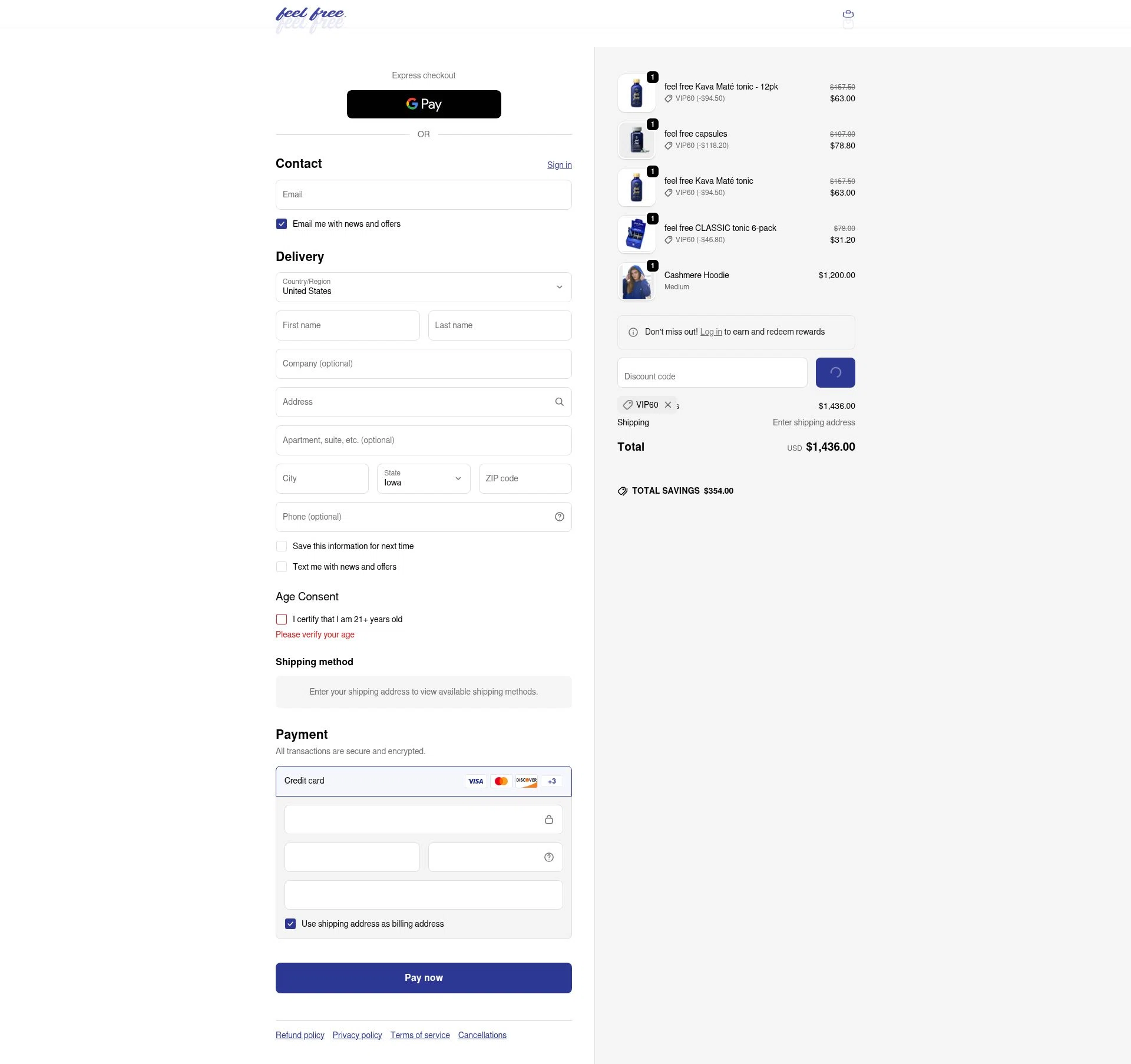 Botanic Tonics checkout page showing Botanic Tonics discount code box | Screenshot taken by SimplyCodes community member on Feb 1, 2026