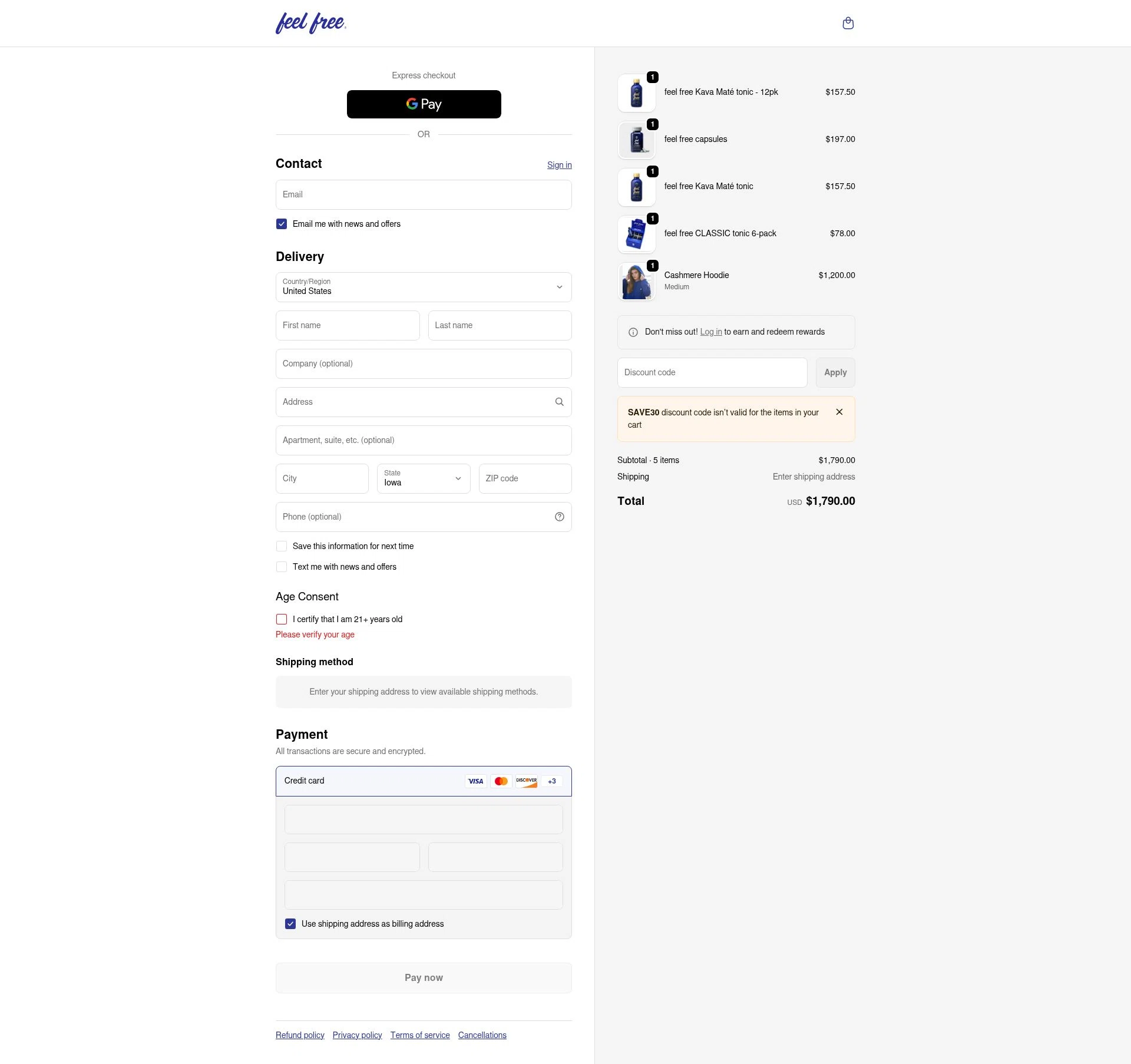 Botanic Tonics checkout page showing Botanic Tonics discount code box | Screenshot taken by SimplyCodes community member on Feb 1, 2026
