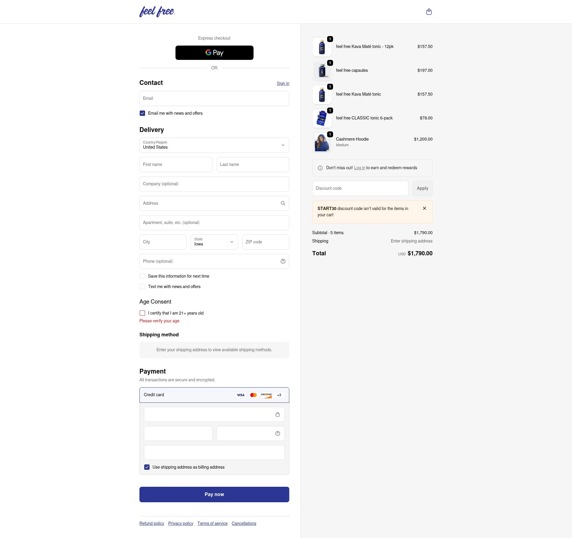 Botanic Tonics checkout page showing Botanic Tonics discount code box | Screenshot taken by SimplyCodes community member on Feb 5, 2026