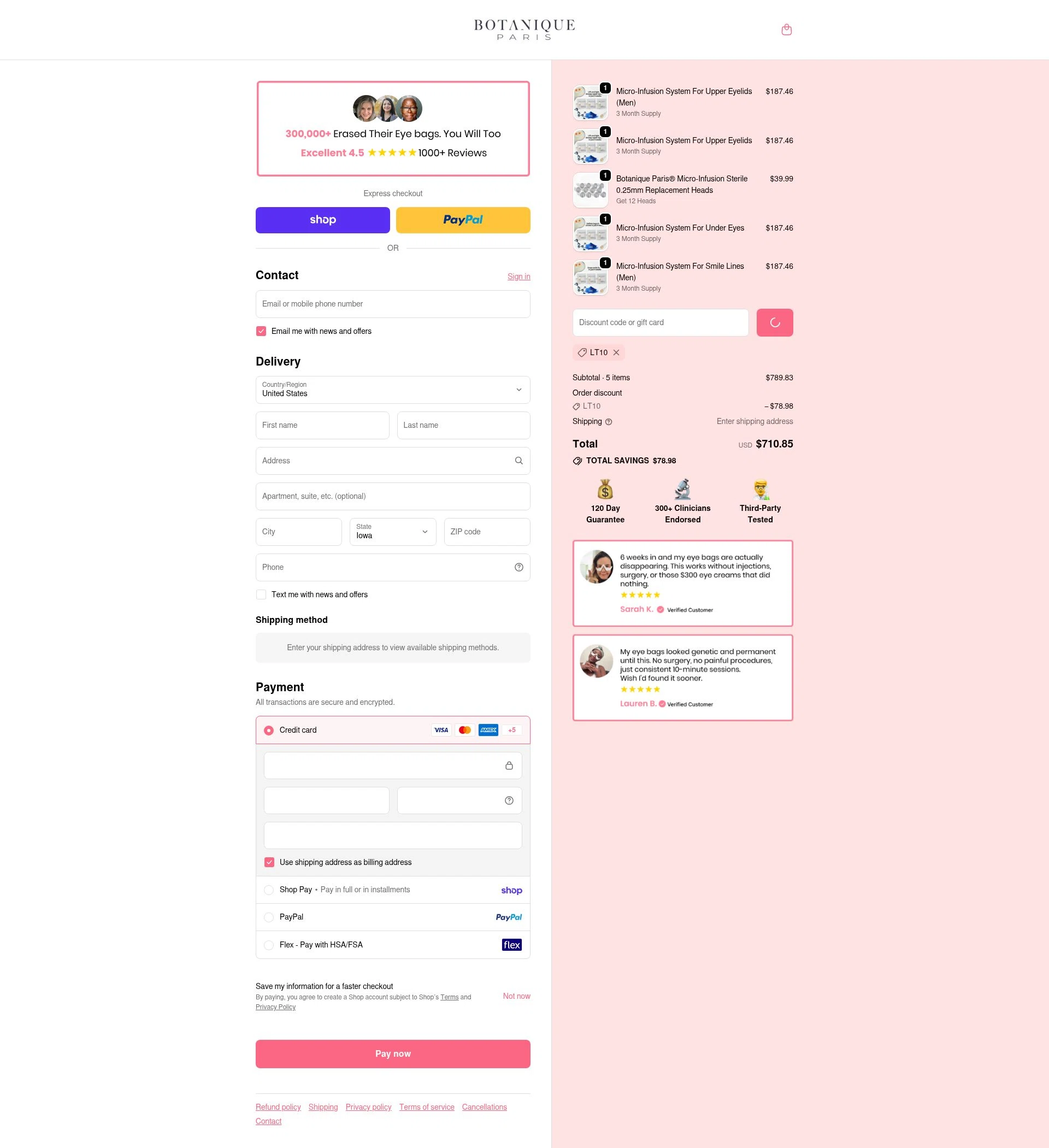 Botanique Paris checkout page showing Botanique Paris discount code box | Screenshot taken by SimplyCodes community member on Feb 19, 2026
