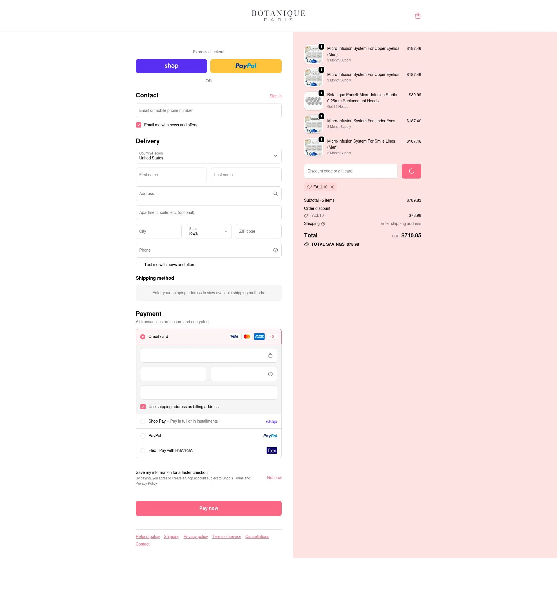Botanique Paris checkout page showing Botanique Paris discount code box | Screenshot taken by SimplyCodes community member on Feb 19, 2026